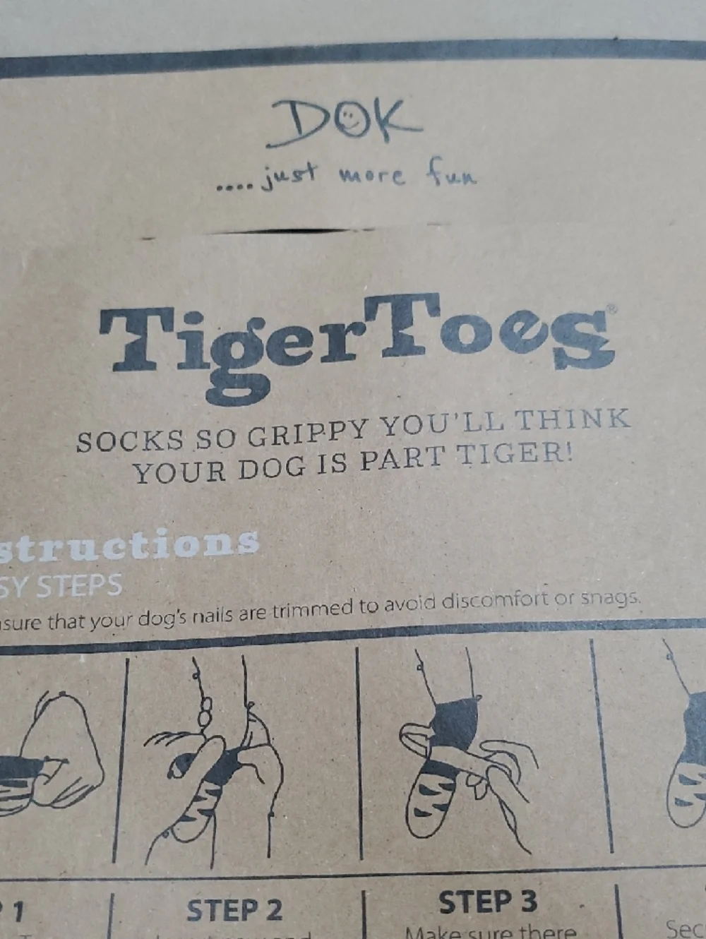 Dog Non-Slip Recovery Socks in Tan & Black - Secure Velcro Straps